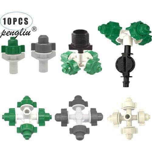 Irrigation Cross Atomizing Nozzle Water Sprayer Misting Nozzle Threaded Connector Dirrigation For Greenhouse