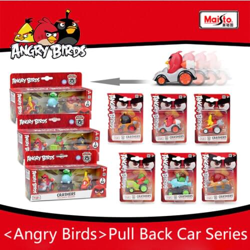 2019 New Maisto Angry Birds 2 Classic Movie Game Theme Series ABS Toy Car Pull Back Model Car Toys For Kids Gifts Collection