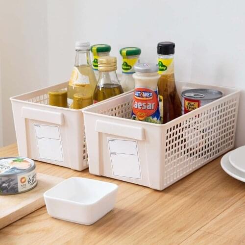 Label Plastic Storage Basket Desktop Snack Storage Basket Kitchen Storage Basket Bathroom Storage Box Basket