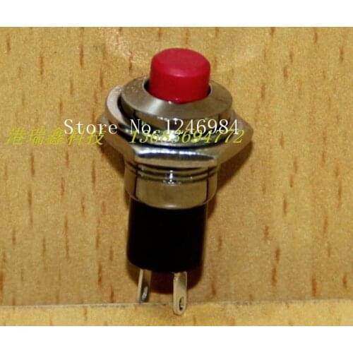 [SA]Taiwan normally open M10 circular red metal no lock button switch reset switch PB605 B by -pass--50pcs/lot