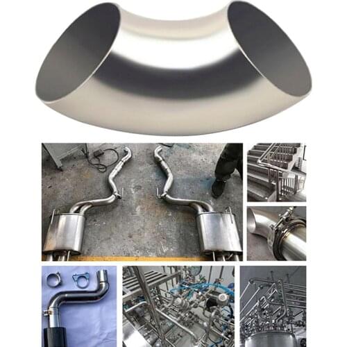 1PC 51mm 60mm 63mm OD Sanitary Butt Weld 90 Degree Elbow Bend Pipe stainless steel Car Exhaust Pipe muffler welded pipe