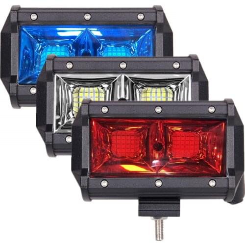 Strobe Flash 5 Inch 96W LED Light Bar Fog Lamp Driving Warning Light for Off Road 4x4 ATV Truck LED Bar White Red Blue DC12V 24V