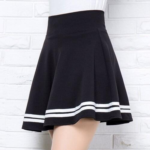 Preppy Style Black Pleated Tennis Skirt Women Sweet Chic Sport Casual Skirt 2021 Spring Summer New Loose Student Youth Clothes