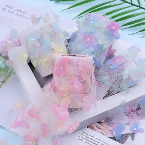 6cm 8cm 10cm 12cm Applique Mickey Tulle Roll 10Yards DIY Hair Clips Sewing Fabric Soft Squine Organza Wedding Birthday Supplies