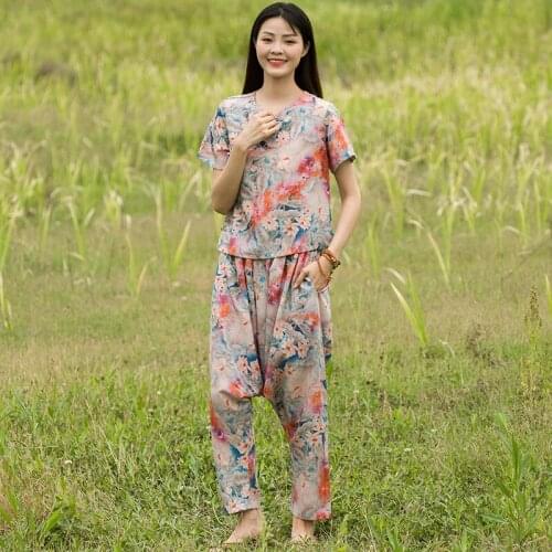 Women Loose Summer Cotton Linen Harem Pants Ladies Vintage 2020 Harem trousers Female Loose Pants