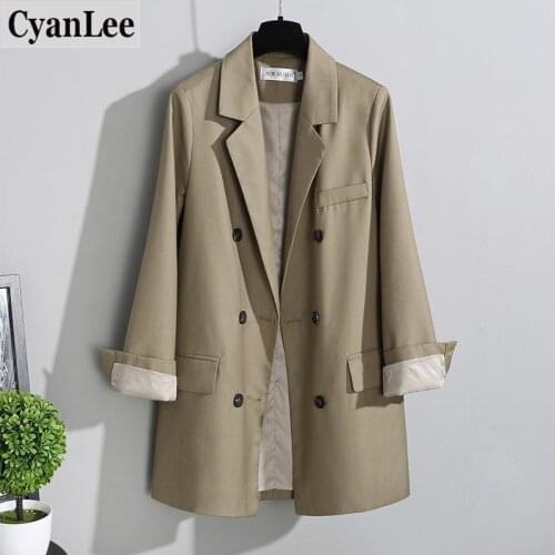 Cyanlee 2 Piece Sets Women Suit Female New Career Long-Sleeved Jacket +Casual Loose Strap Dress With Sashes Office Lady