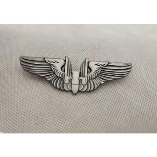 Low recognition U.S. ARMY AIR FORCES AERIAL GUNNER BADGE PIN US PILOT WINGS METAL BADGE INSIGNIA