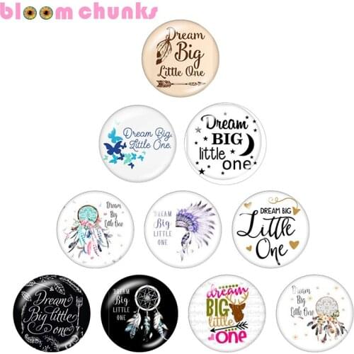Dream big Dreamcatcher 10pcs mixed 12mm/18mm/20mm/25mm Round photo glass cabochon demo flat back Making findings S5464
