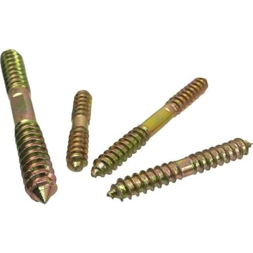 10pcs M8 double-headed teeth tapping screws self-tapping pointed tail screw furniture connection bolt color zinc 50mm-80mm long