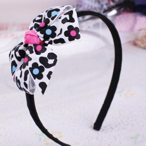 24pcs Free Shipping 12pcs Free Shipping Poppy Flower Print Grosgrain Ribbon Woven Headband 1cm ABS headband