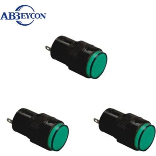 16mm Dia green button green Led Indicator switch/pilot light 16mm Led indicator light