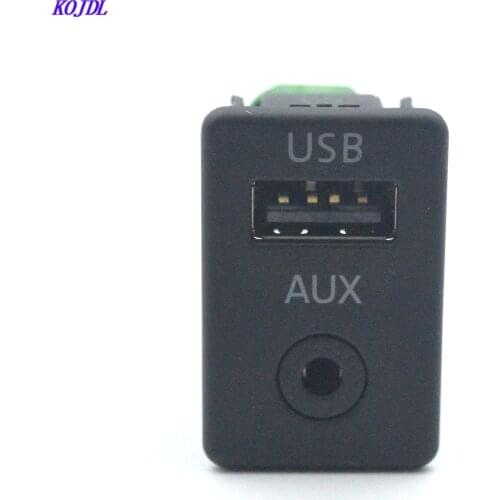 Car AUX USB 2in1 socket interface Switch Button Audio USB/AUX Connector for Volkswagen PassatB6 B7 CC KOJDL