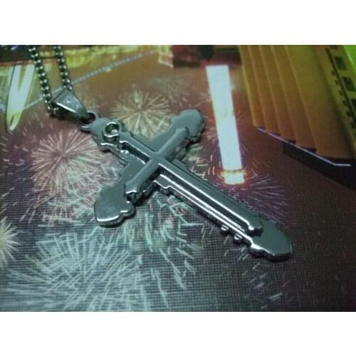 Free Shipping Sale New steel Sincere For God Cross Necklace With Steel Chain Vintage Style K049 Gift Chain Men Necklace Women