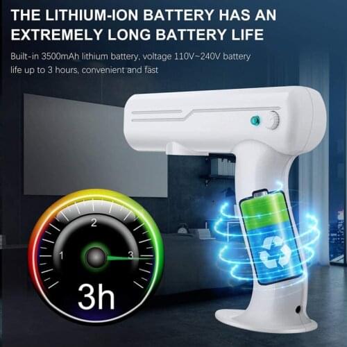 800ML USB Blue Light Wireless Electric Sanitizer Sprayer Disinfects Blue Light Nano Steam Spray Gun Sterilizing Nano Spray