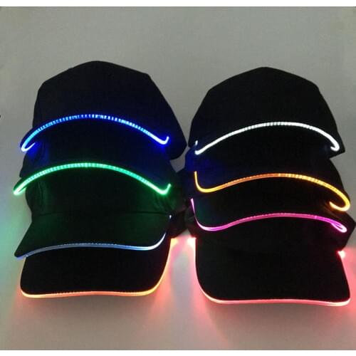 Baseball Hat Hot Fashion Unisex Solid Color LED Luminous Baseball Hat Christmas Party Peaked Cap Women men baseball cap hat