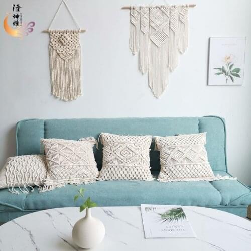 Boho Style Cushion Cover Hand Made Woven Luxury Pillow Cover Tassels Home decoration Macrame Pillow Case For sofa Bed