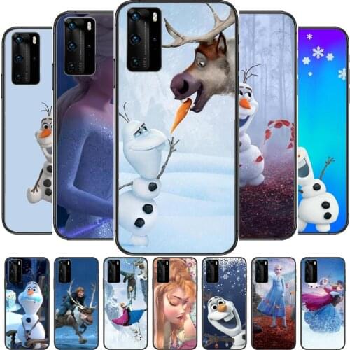 Elsa Anna Frozen Phone Case For Huawei P 40 30 20 10 9 8 Lite E Pro Plus Black Etui Coque Painting Hoesjes comic fas