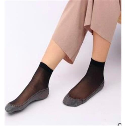 End of spring and summer cotton stockings non-slip comfortable short cylinder thin silk stockings wavy lines leisure socks 19022