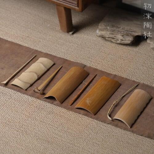 ★beginning of the old bamboo is ChaZhen tea spoon tea holder three-piece two-piece bamboo teaspoon of tea accessories