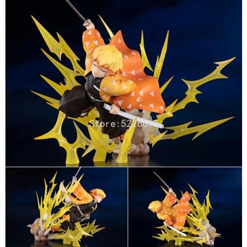 21cm Kimetsu no Yaiba Anime Figure Demon Slayer Action Figure Kamado Tanjirou Agatsuma Zenitsu Breath of Thunder Figurine Toys