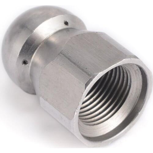 New 3/8''F Pressure Washer Pipe Nozzle Drain Sewer Cleaning Pipe Jetter Rotary Stainless Steel 5 Jet Nozzles
