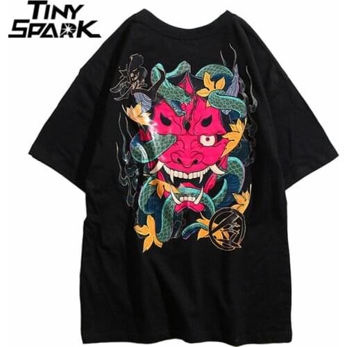 2020 Hip Hop T Shirt Men Snake Ghost T-shirt Harajuku Streetwear Tshirt Cotton Short Sleeve Summer Tops Tee HipHop Back Printed