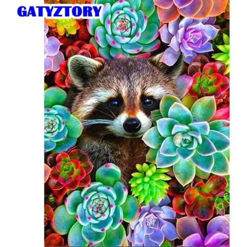 GATYZTORY Painting By Number Leopard Cat Kits DIY Paint By Numbers Animal On Canvas HandPainted Paintings Art Home Decor