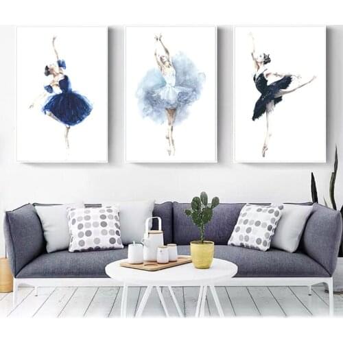 Ballet Girl Canvas Poster Nordic Style Dancer Wall Art Print Painting Decorative Picture for Living Room Scandinavian Home Decor