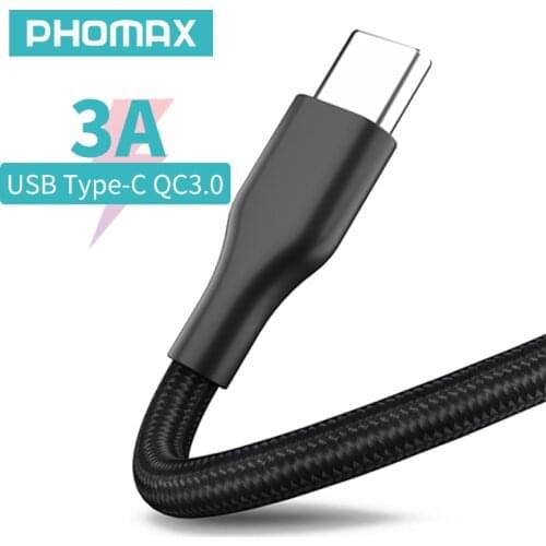 PHOMAX Fast USB Charging Cable 3A Type C Data Cable Nylon Braided For Macbook Samsung Huawei Xiaomi Phone Charging Equipment