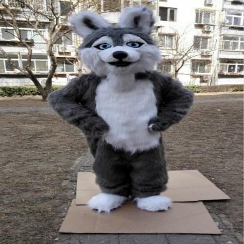 Dog Husky Mascot Costume Cosplay Furry Suits Party Game Fursuit Cartoon Dress Outfits Carnival Halloween Xmas Easter Ad Clothes