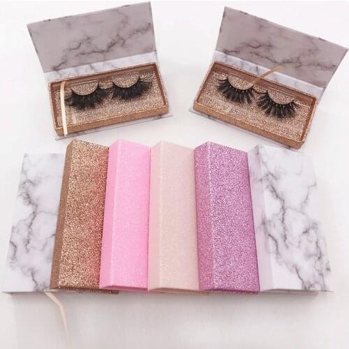 Magnetic Eyelash Packaging Marble Design Lash Box Clear Tray Inside Without Lashes
