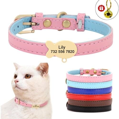 Cute Pet Cat Collar Personalized Cat Puppy Collar Custom Dog Kitten Anti-lost ID Tag Collars For Small Dogs Cats Pet Accessories
