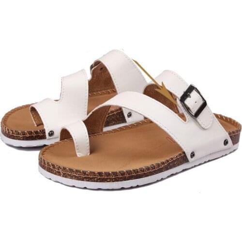 2021 Summer New Non-slip Slip on Cork Slipper Men Flip Flops Sandal for Male Flat All-match Brand Designer Outdoor Mens Slipper