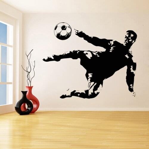 Soccer Wall Sticker Football Player Sport Decor Vinyl Waterproof Wall Decal for Home Men Bedroom Decoration Accessories C103