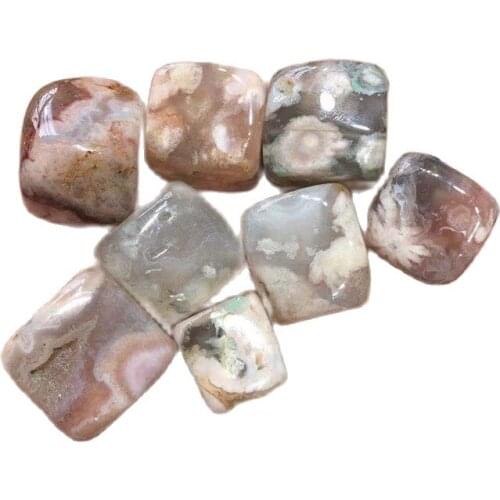 Natural divine cherry blossom agate cube healing stones for decoration