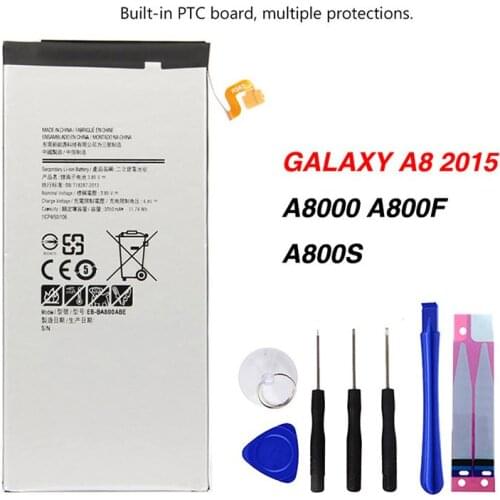 Original EB-BA800ABE Battery For Samsung GALAXY A8 2015 A8000 A800 FA800YZ A800S 3050mAh