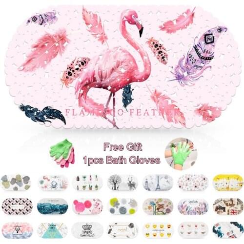 Anti-Slip PVC 20/Color Bathtub Bath Mat With Sucker Drain Holes Cute Kids Bathroom Carpet Shower Mat Soft Massage Pad 69x35cm