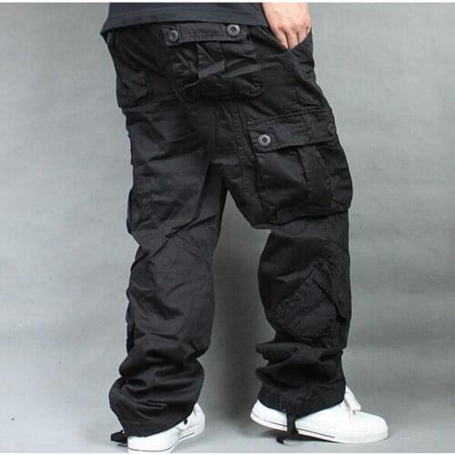 Mens Bottoms Camouflage Plus Size 46 New Design Loose Cargo Pants Overalls Hip Hop Mens Cotton Trousers Hiphop Men Baggy Pants