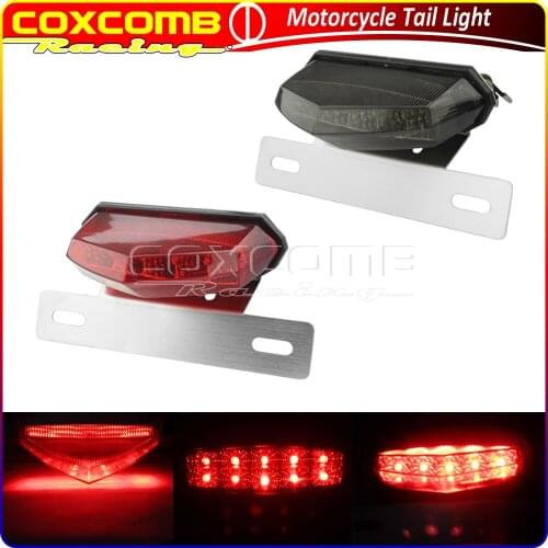 Motorcycle LED Tail Lights License Number Plate Bracket Rear Brake Stop Taillight For Honda Scooter Cruiser Chopper Scooter
