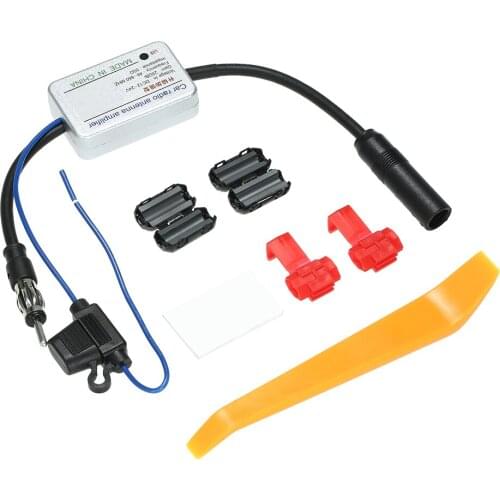 For Universal 12V Auto Car Radio FM Antenna Signal Amp Amplifier Booster For Marine Car Vehicle Boat FM Amplifier