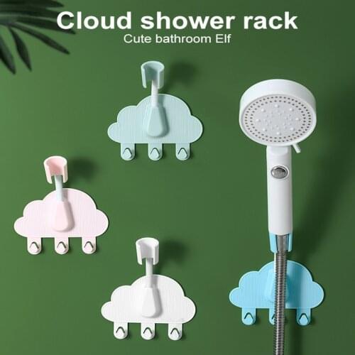 Universal Adjustable Hand Shower Holder Cloud Suction Cup Holder Bathroom Bracket Nozzle Base Stand Punch-Free Storage Rack