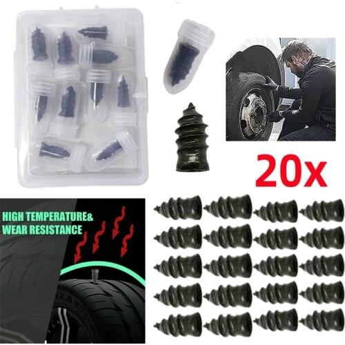 20pcs Car Vacuum Tire Repair Nail L/S Size Motorcycle Tubeless Tyre Repair Rubber Nails Rubber Self-Tire Repair Tire Film Nail