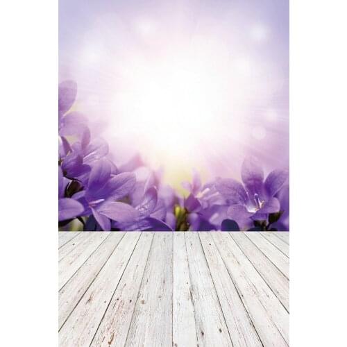 Spring Flowers Background Wood Plank Pink Purple Background Holiday Party Photography Home Decoration Background Painting