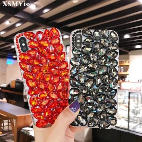 XSMYiss For Huawei Honor 8 9 10 20 Lite V10 V20 7X 8X Nova2 3 4 5 3D Bling Crystal Diamond Rhinestone Phone Case Soft Back cover