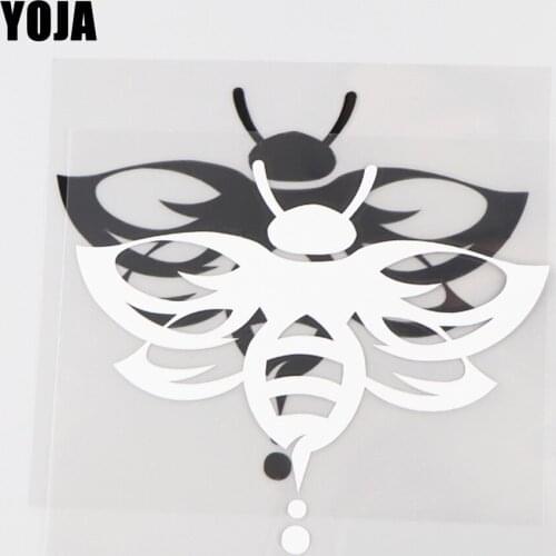 YOJA 12.6×10.4CM Honeybee Simple Vinyl Pattern Cartoon Animals Decal Car Stickers Black/Silve0r 19C-0129