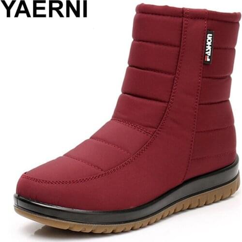 YAERNI 2021new waterproof non-slip thick short boots women fashion Korean wild snow boots female mother cotton shoes