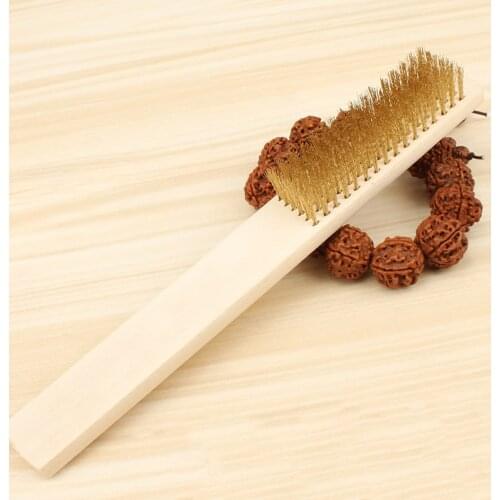 1pcs Polishing Grinding Brass Copper Wire Brush Steel Brush With Wooden Handle Nylon Wire Brush For Jewelry Rust Paint Removal