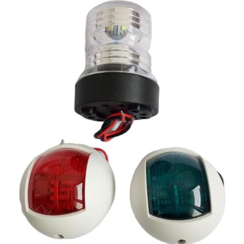 Light lamp LED Boat Yacht Sailing Navigation Light 3 PCS One Set signal light Red Green