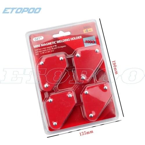 4 Pcs/set 9Lb Mini Triangle Welding Positioner Magnetic Fixed Angle Soldering Locator Tools Without Switch Welding Accessories