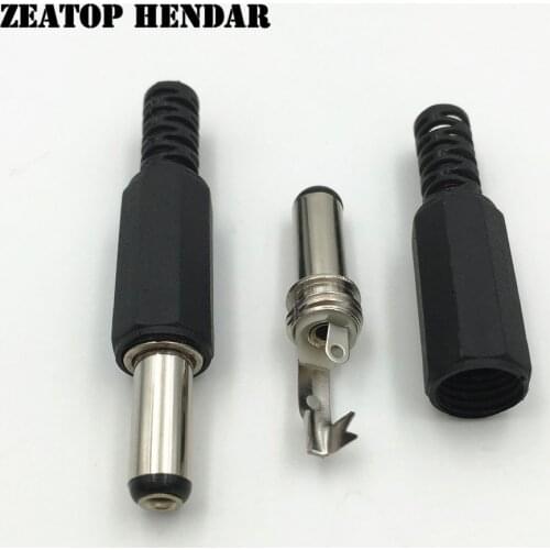 50Pcs 2.1 x 5.5 / 2.5 x 5.5 MM 9 /14 MM DC Male Power Plug Audio Outlet Socket Jack Plastic Cover For CCTV Cameras Connector